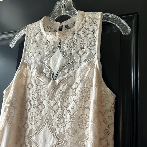 Anthropologie Floreat Manon Ivory Lace Sleeveless A-Line Dress Size 2 - Picture 5 of 13